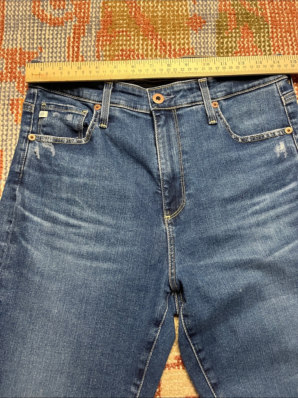 AG Farrah Bootcut Jeans High Rise 31x32 Dark Wash Designer Denim EUC - Picture 3 of 9